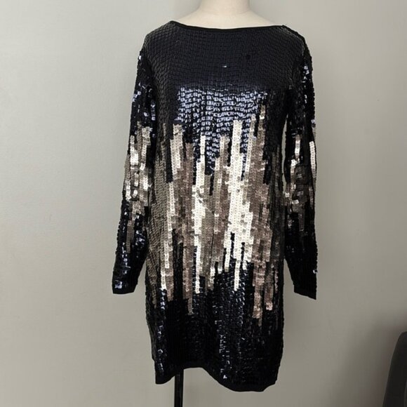 Zara Sequin Plunging Back V Dress Sz S - Picture 2 of 10